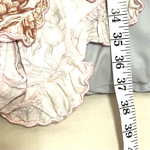 Agua Bendita xTGT Floral Romper XL Pink Botanical Long Sleeve Ruffle Boho Resort - Picture 10 of 10